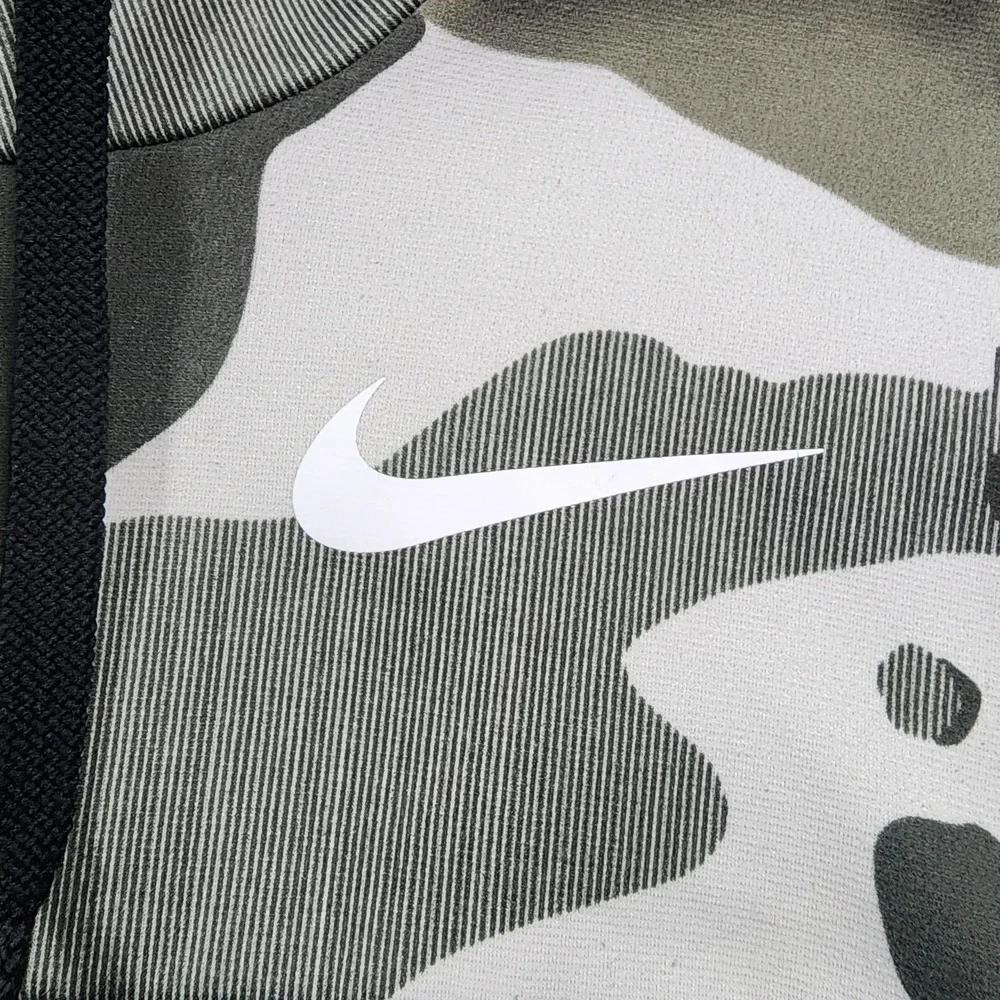 Nike Dri-FIT Hoodie Sweatshirt Mens Small Green Camo Pullover Fleece‎ Athletic
